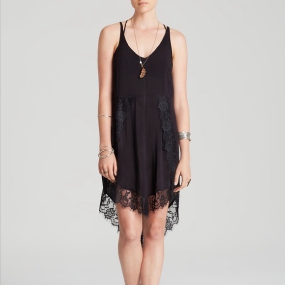 INTIMATELY FREE PEOPLE || little black lace slip dress - Picture 1 of 5